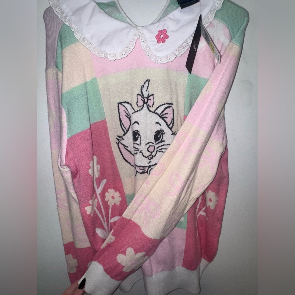 Disney Pastel Marie Sweater with Floral Accent
